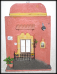 quadro in rilievo, facciata semplice nicchia San Francesco