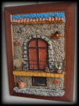 Quadro in rilievo, porta grande su balcone