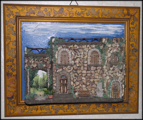 Quadro in rilievo, facciata tipica Parco Jalari