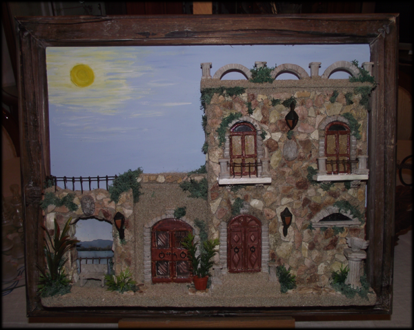 Quadro in rilievo, facciata tipica Parco Jalari