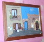 Quadro in rilievo,doppia facciata, con arco in pietra