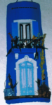 Tegola in rilievo, colore blu mare