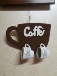 Scritta personalizzata caffe' , porta tazzine