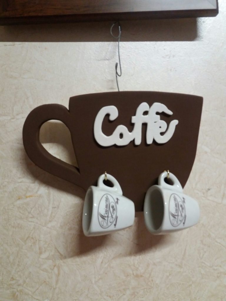 Scritta personalizzata caffe' , porta tazzine