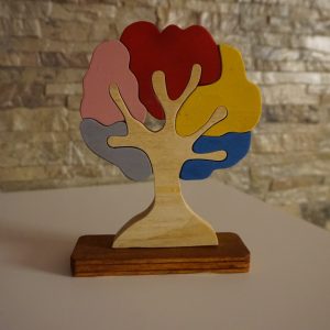 Albero della Vita in Legno, con Incastro Multicolore