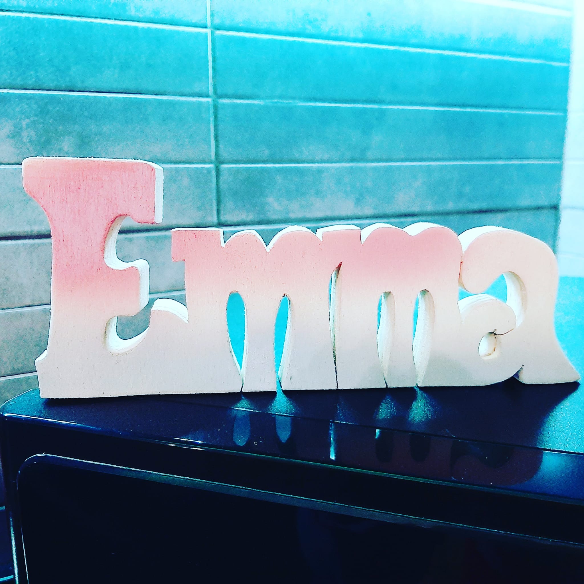 Scritte In Legno - Nome In Legno Personalizzato Emma -  -quadri in rilievo-tegole in rilievo-lavori in legno-arte