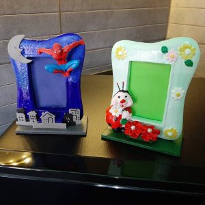 portafoto personalizzati uomo ragno e coccinella