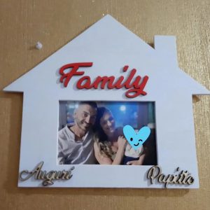 portafoto legno personalizzato con scritta family