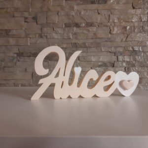 scritta in legno Alice