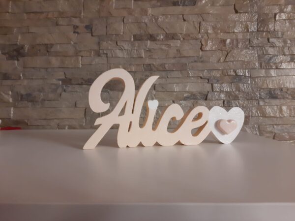 scritta in legno Alice